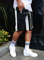 Panelled Track Shorts - Black/White