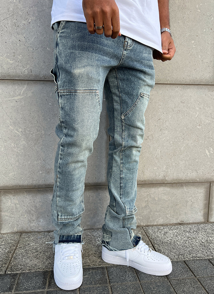 Vintage-Flare-Carpenter-Jeans – Blau 