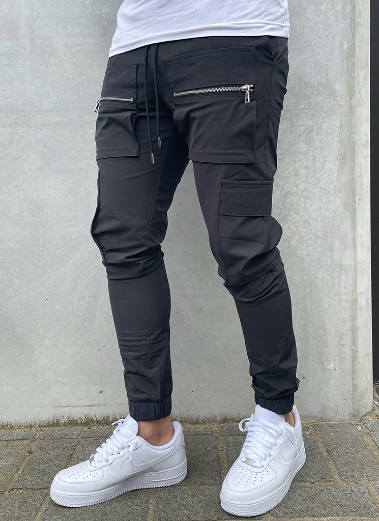 Pantalon de survêtement multi-poches - Gris anthracite 