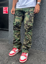 Vintage Flare Cargos - Camo Paint