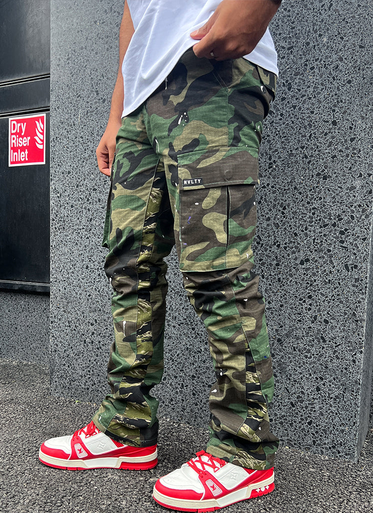 Vintage Flare Cargos - Camo Paint