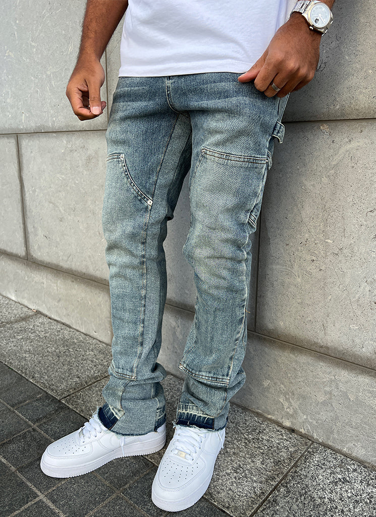 Vintage-Flare-Carpenter-Jeans – Blau 