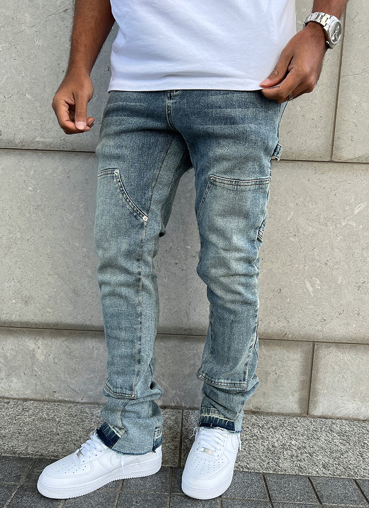 Vintage-Flare-Carpenter-Jeans – Blau 