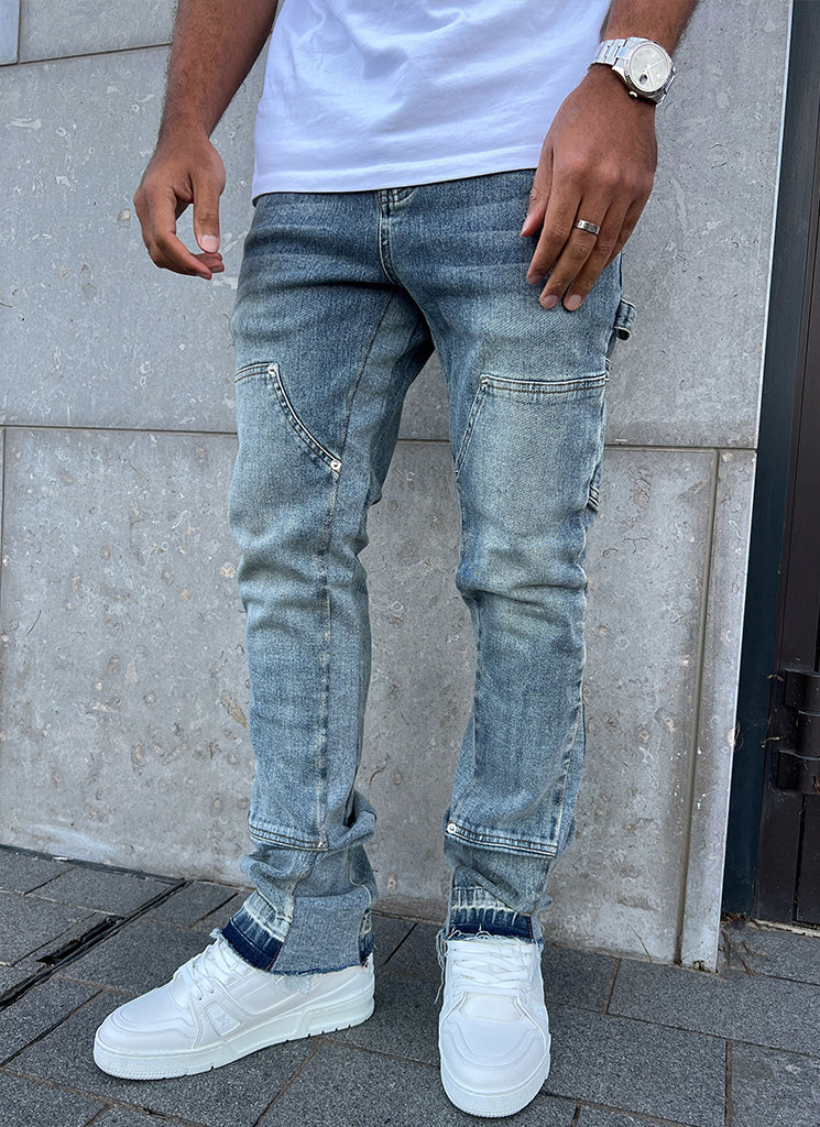 Vintage-Flare-Carpenter-Jeans – Blau 