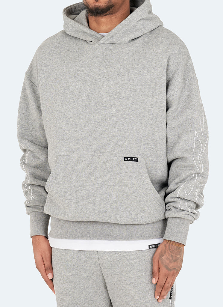 Vintage Flame Hoodie - Grey