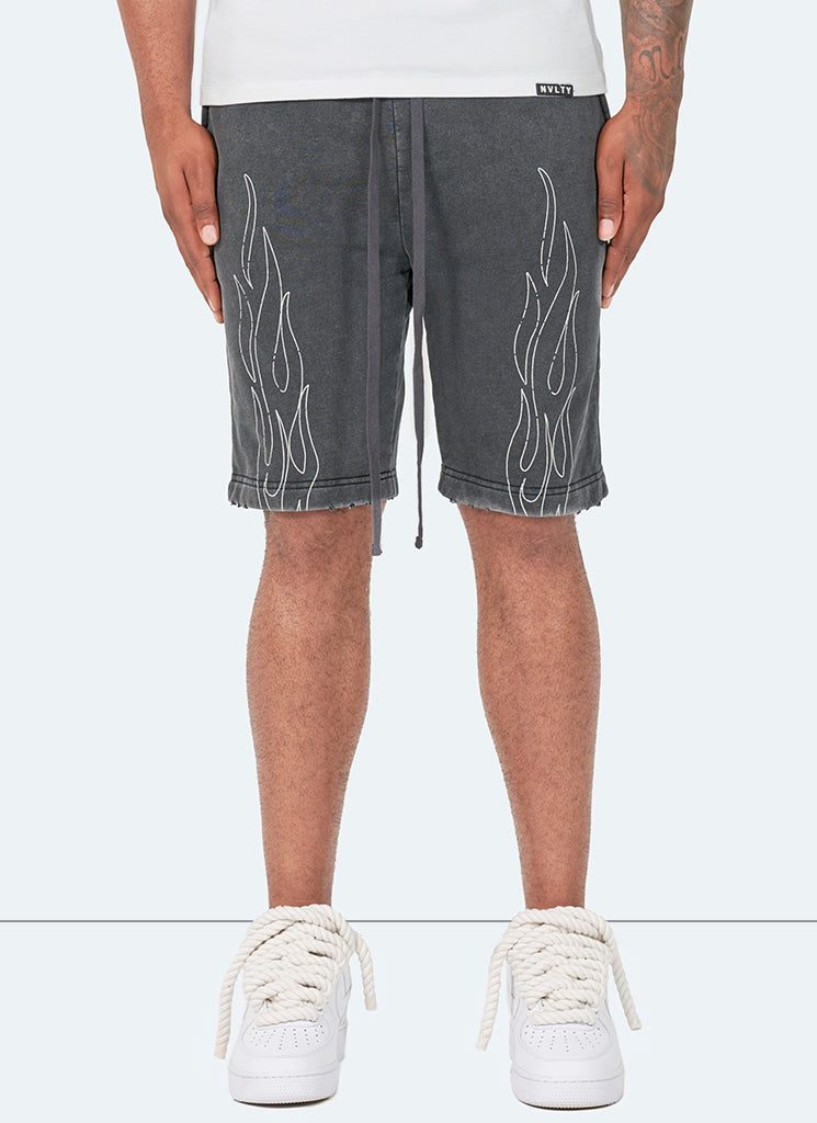 Short Flamme Vintage - Noir Délavé
