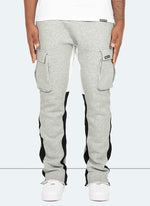 Vintage Flare Cargo Joggers - Grey