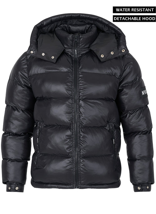 Shiny Puffer Jacket - Black