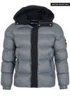 Center Tone Puffer Jacket - Charcoal Grey/Black