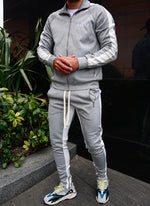 Panelled Track Jacket - Grey/White