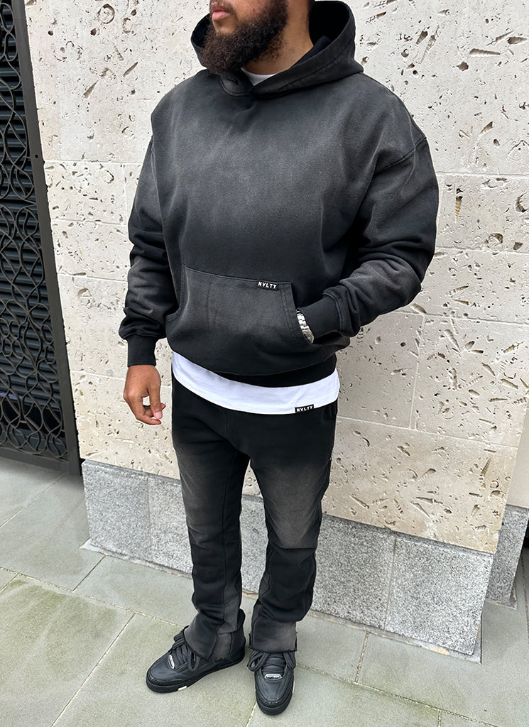 Vintage Flare Sunfaded Jogginghose - Schwarz 