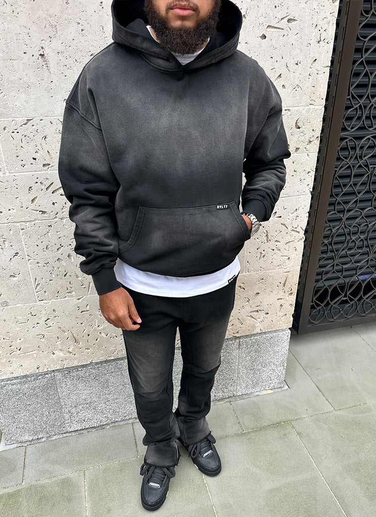 Vintage Flare Sunfaded Jogginghose - Schwarz 