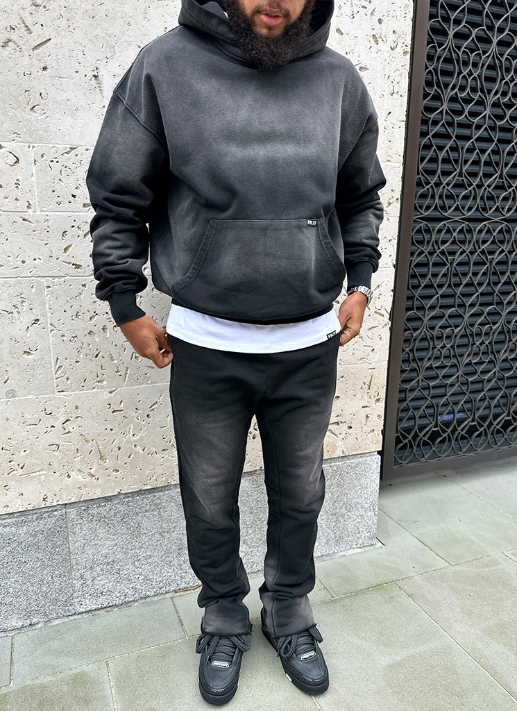 Vintage Flare Sunfaded Jogginghose - Schwarz 