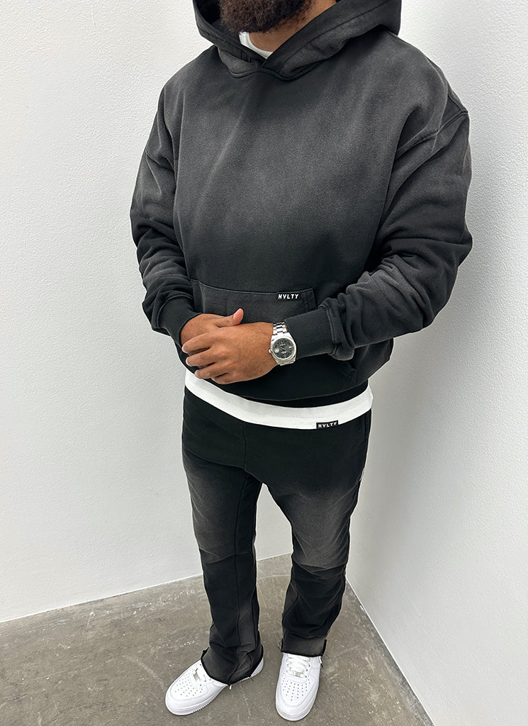 Vintage Flare Sunfaded Jogginghose - Schwarz 