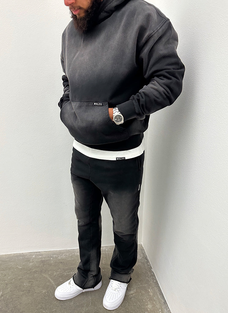 Vintage Flare Sunfaded Jogginghose - Schwarz 