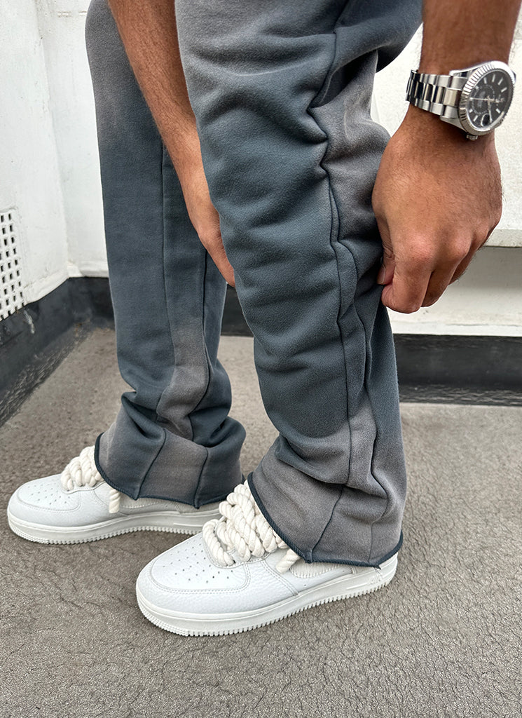 Vintage Flare Sunfaded Joggers - Aschgrau 