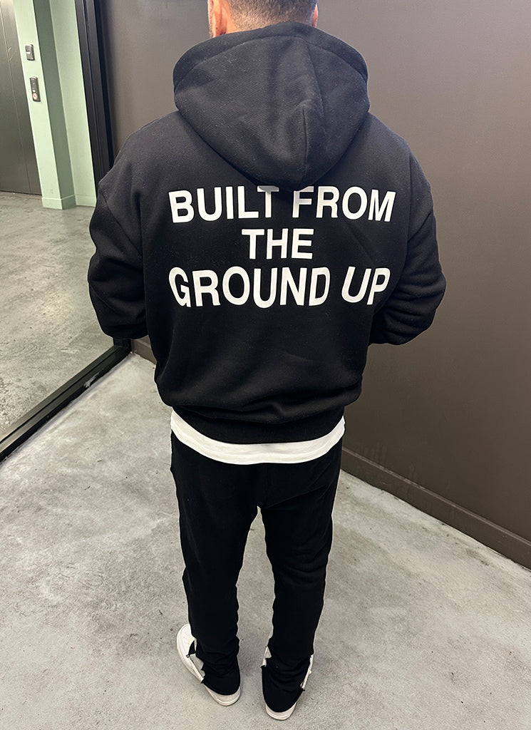 Built From The Ground Up Hoodie - Black