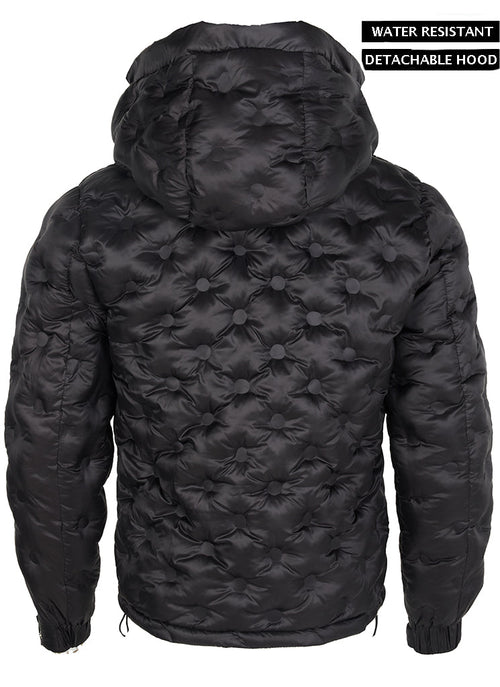 Perforated Puffer Jacket - Black