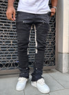 Vintage Flare Carpenter Paint Jeans - Black