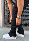 Vintage Flare Snapper Joggers - Black