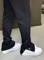 Vintage Flare Snapper Joggers - Black