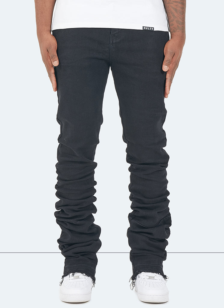Vintage-Stacked-Jeans – Schwarz 