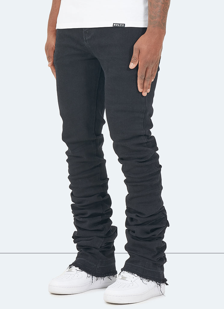 Vintage-Stacked-Jeans – Schwarz 