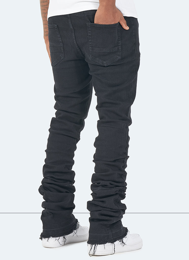 Vintage-Stacked-Jeans – Schwarz 