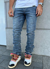 Vintage Stacked Jeans - Blue