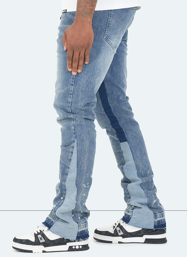 Vintage Flare Paint Jeans - Blue