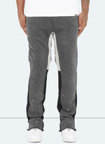 Vintage Flare Paint Joggers - Washed Black