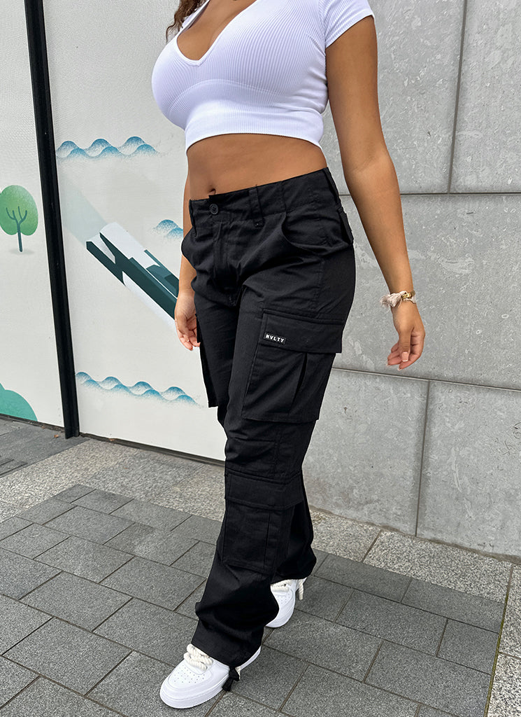 Vintage Wide Leg Cargos - Black