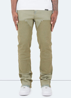 Vintage Flare Carpenter Jeans - Washed Green