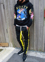 Panelled Track Pants - Black/Yellow